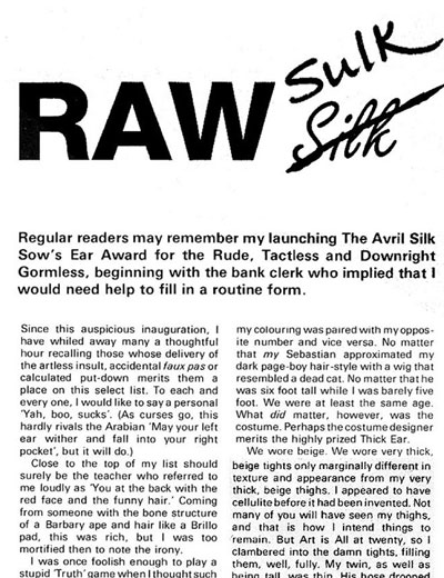 An image of one of Avril Silk's articles for Just Women Magazine